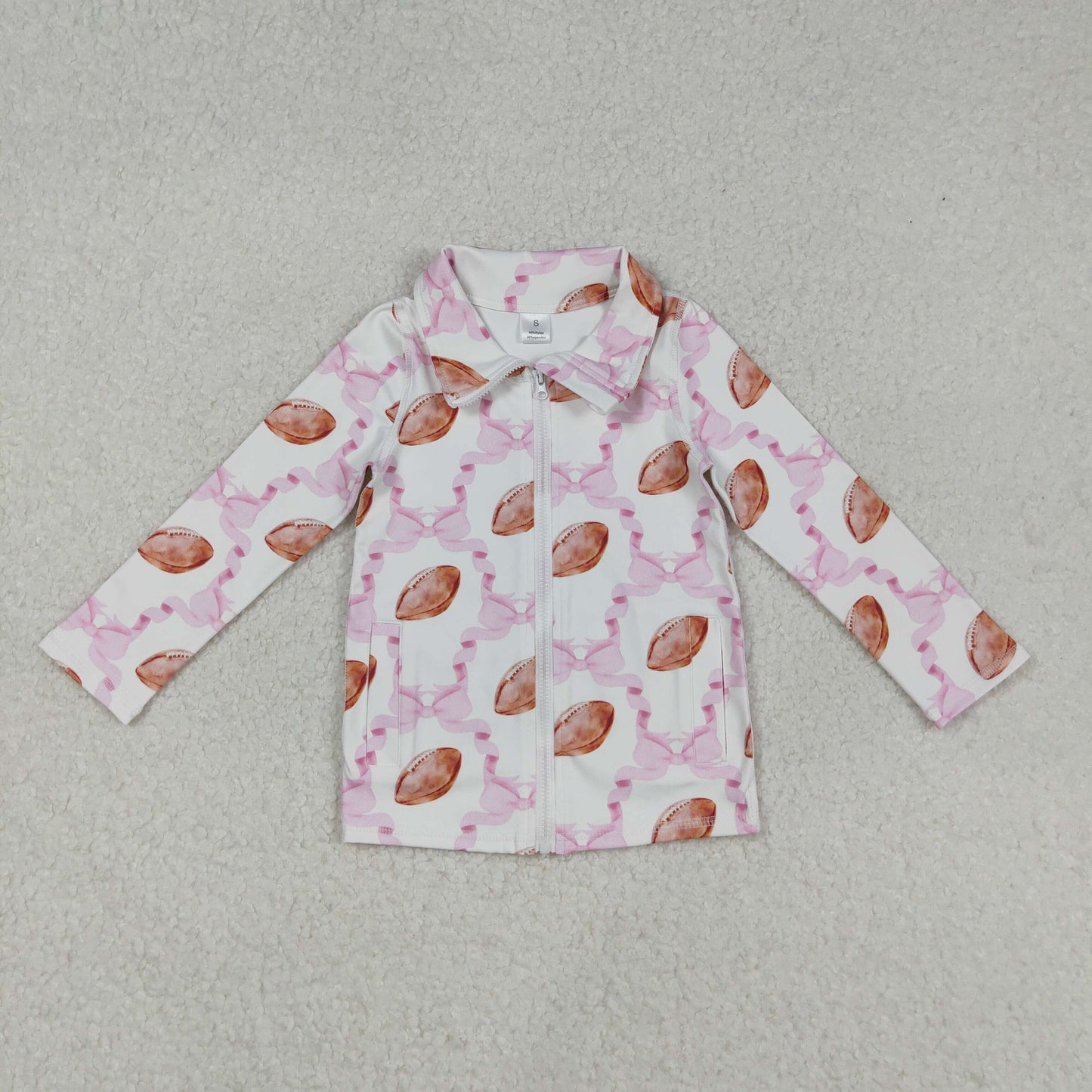 Sibling Baby Girls Pink Blue Flowers Pockets Zipper Yoga Active Pullovers Top