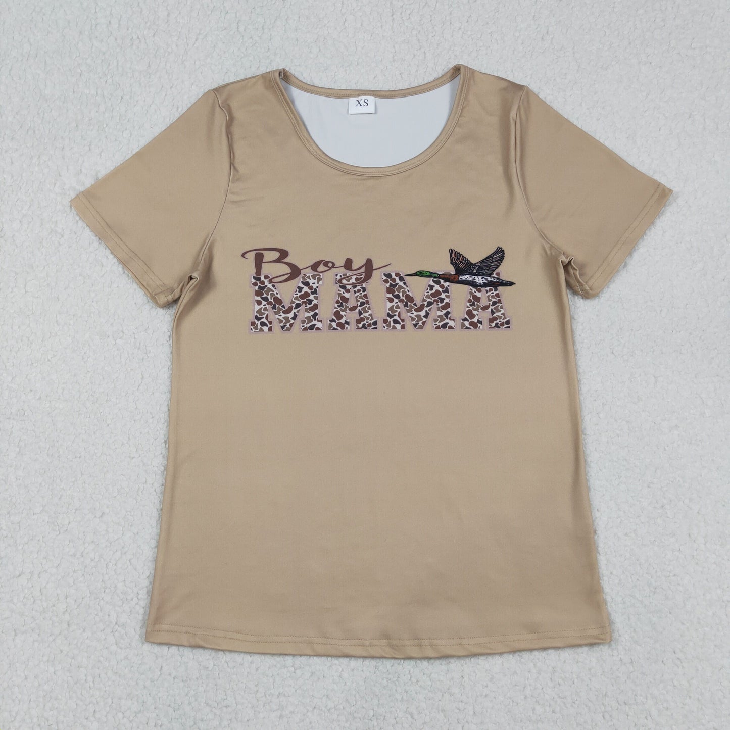 GT1512 Adult Women Southern KhakiCamo Mama's Boy Ducks Hunting T-shirts Top