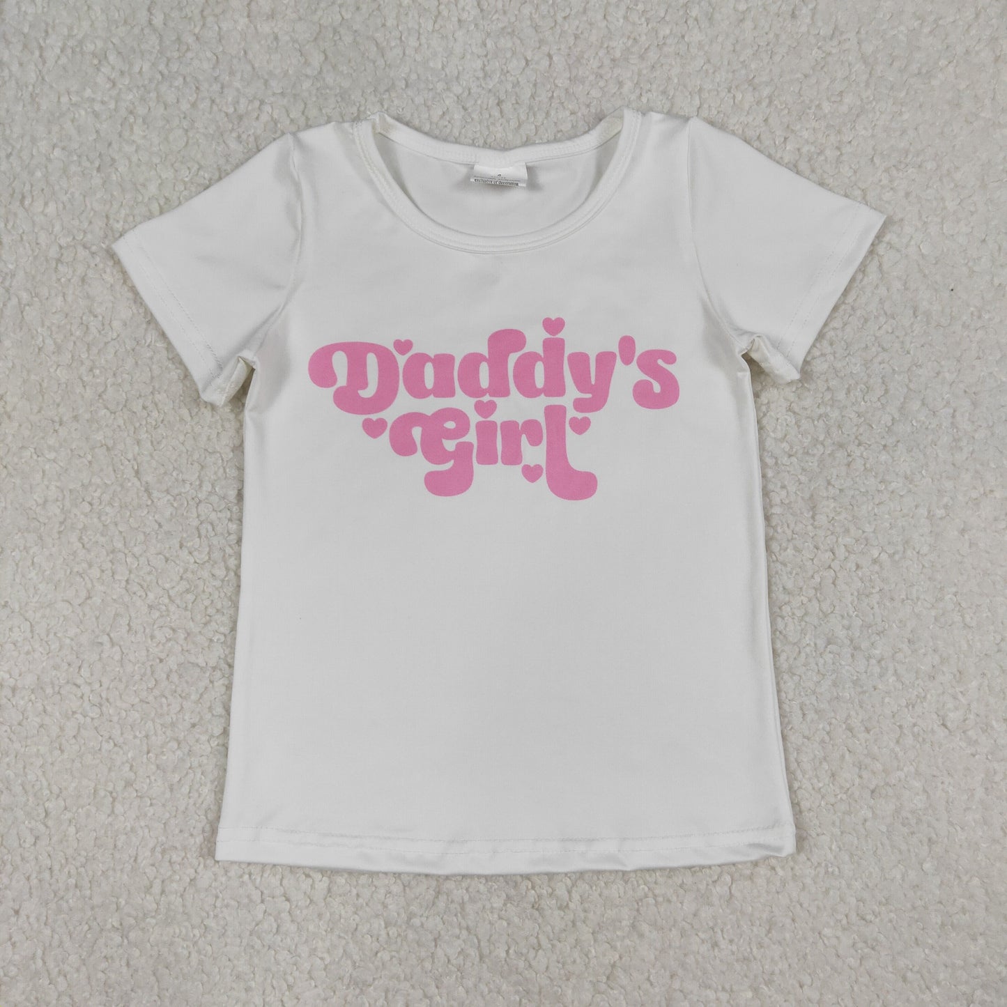 GT1566 Baby Girls Short Sleeve Pink Daddy's Girl T-shirts Top