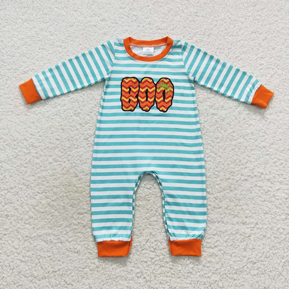 Sibling Boys Embroidery Baby Girls Halloween Boo Rompers Outfits Sets
