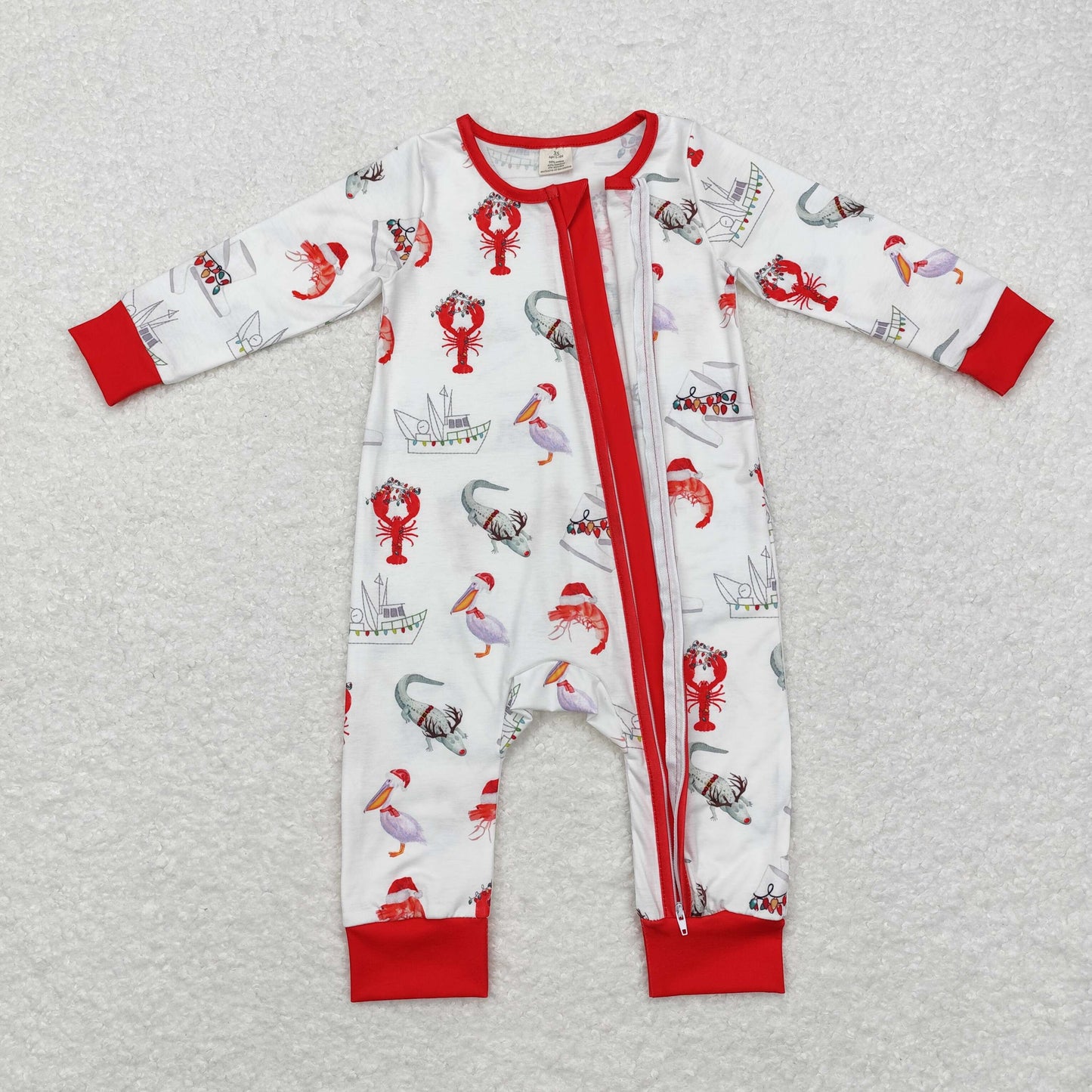 LR1399 Bamboo baby boy clothes crawfish boy winter romper