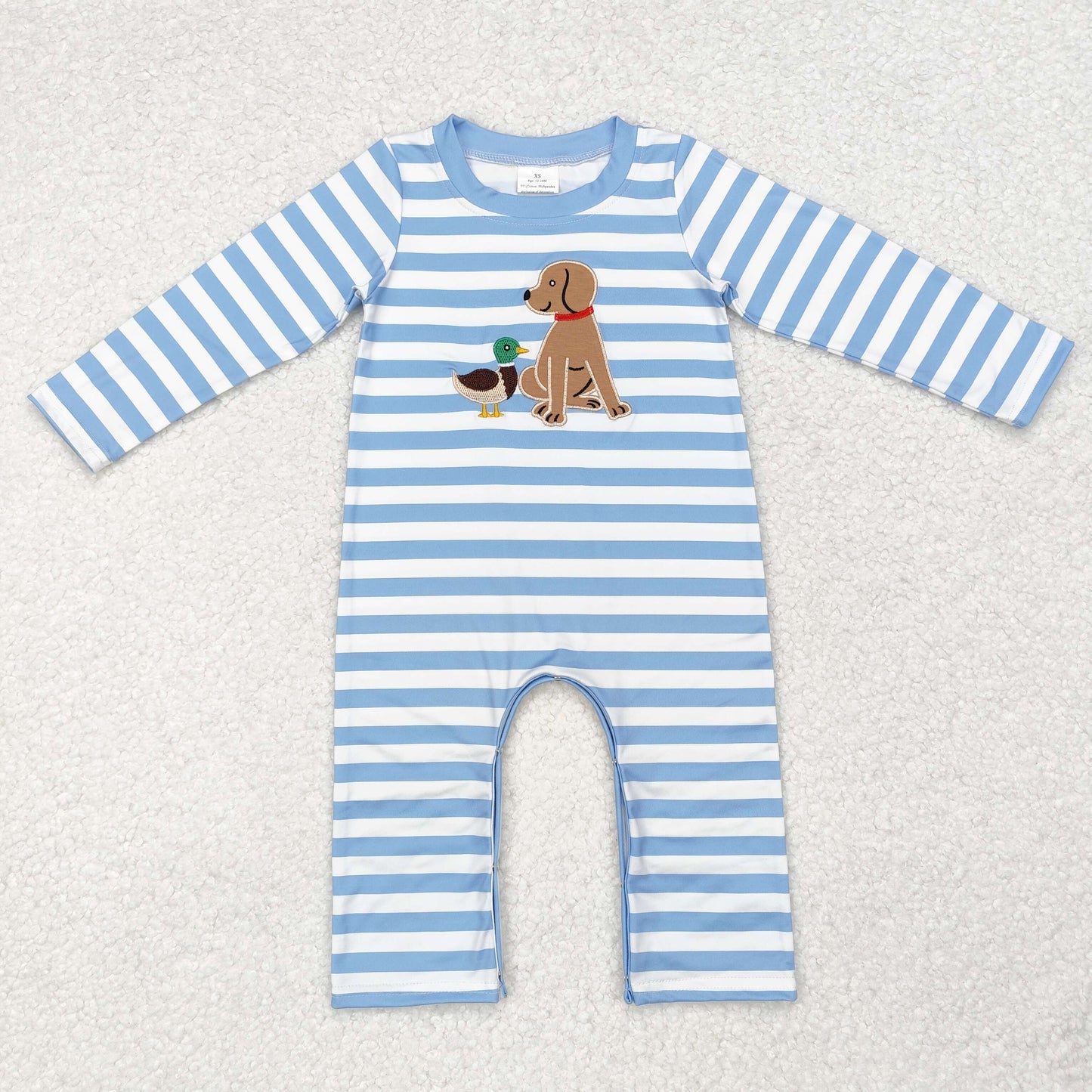 LR1644 baby boy clothes embroidery mallard dog boy winter romper