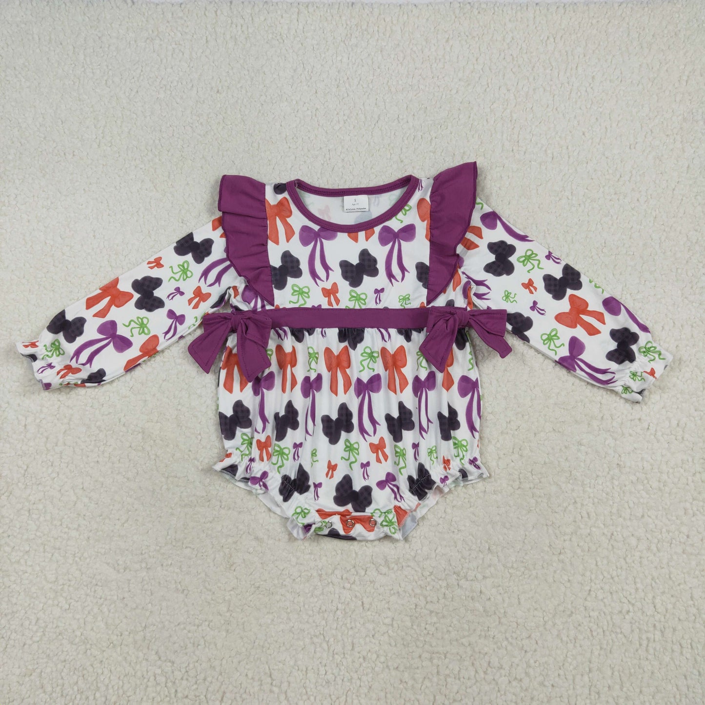 Sibling Baby Girls Halloween Colorful Bows Rompers Dresses