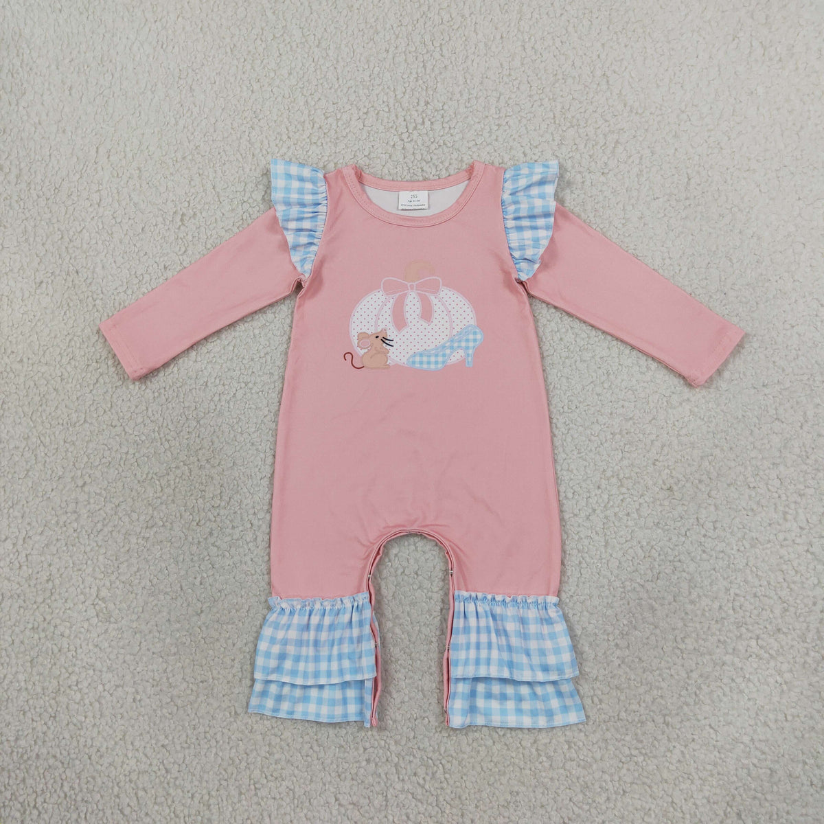 Sibling Baby Girls Long Sleeve Mouses Pumpkins Ruffle Flare Clothes Set Pant Rompers