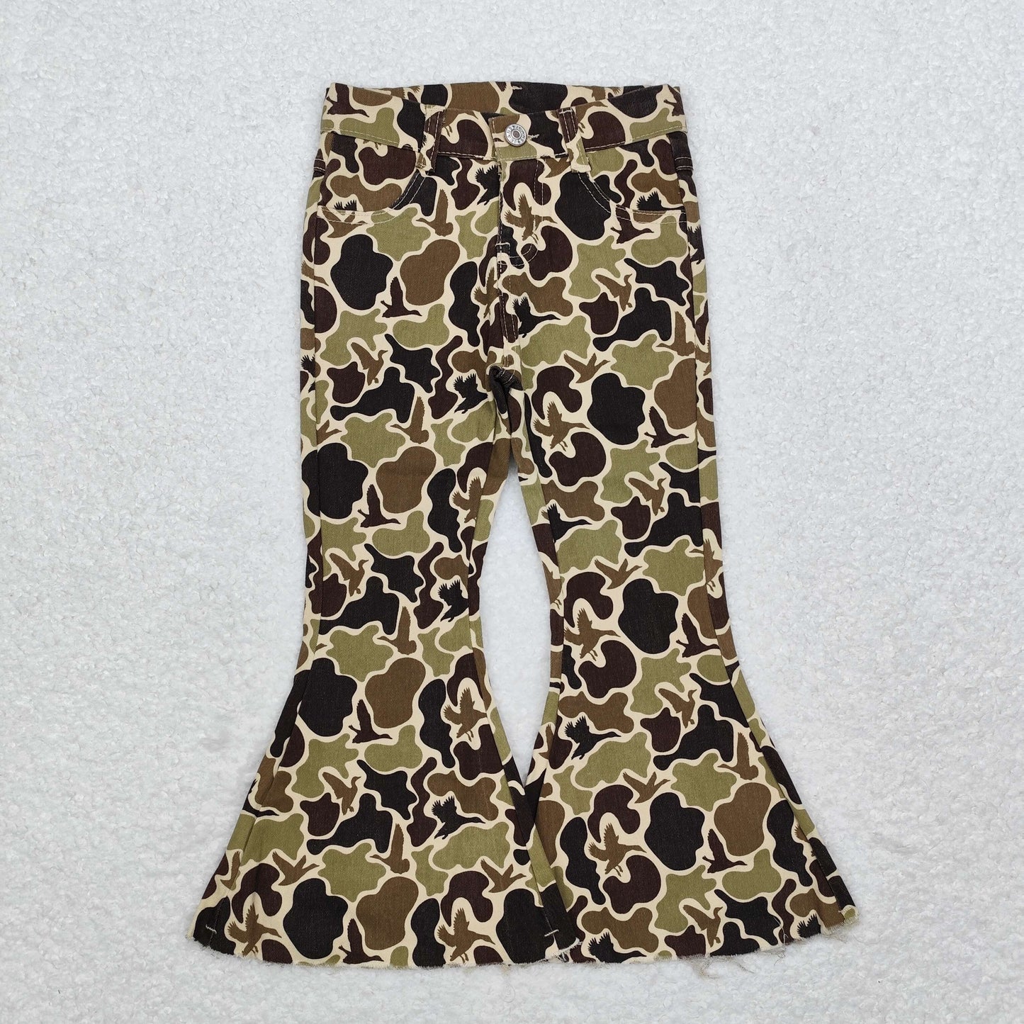 P0529 baby girl clothes camouflage girl bell bottom pant jeans pant