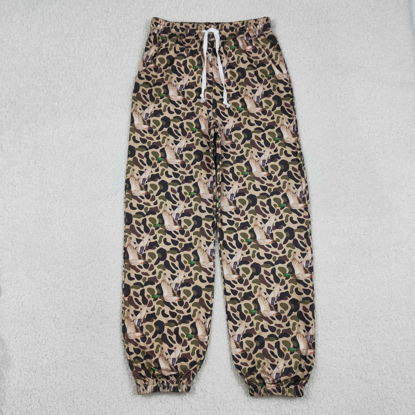 P1004 Adult Women Southern Camo Ducks Pockets Hunting Jogger Pants Bottom
