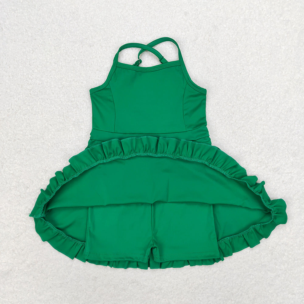 S0444 baby girls clothes green summer athletic yoga wear