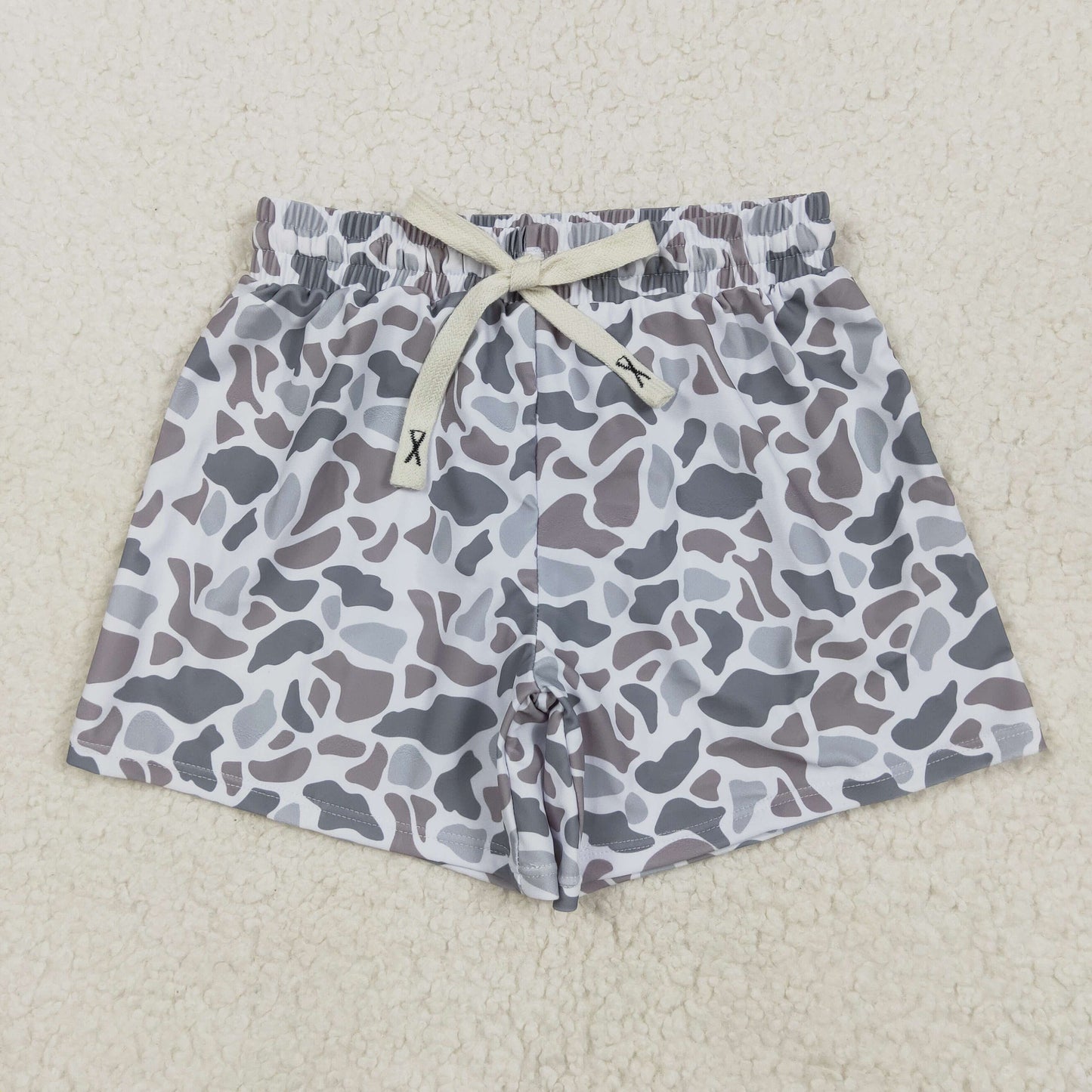 Family Adult Baby Kids Southern Light Grey Camo Beach Wear Trunks Swimsuits
