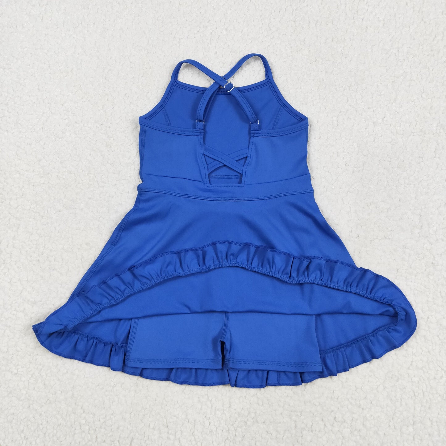 Sibling Baby Girls Strap Knit Knee Length Short Yoga Active Wear Athletic Dresses