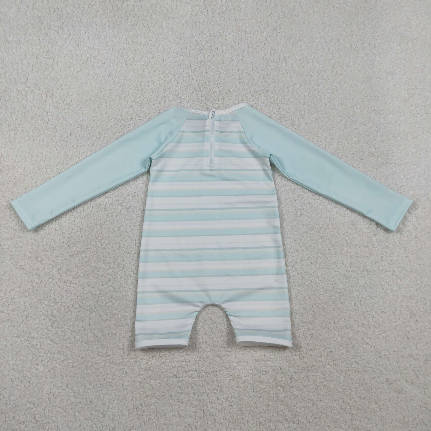 Sibling Baby Boys Long Sleeve Dogs Fishing Back Zip Romper Swimsuits