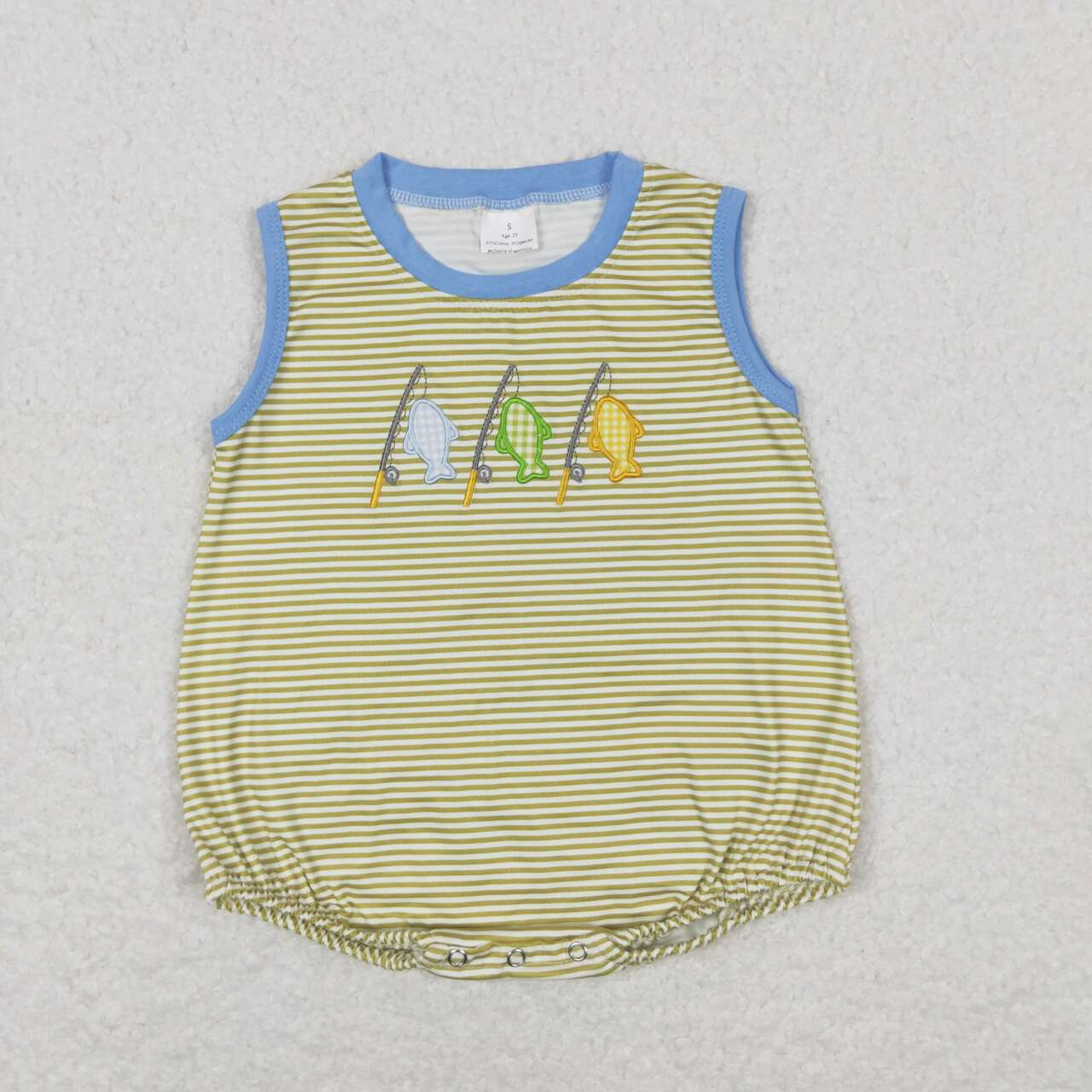 SR1281 baby boy clothes embroidery fishing toddler boy summer bubble