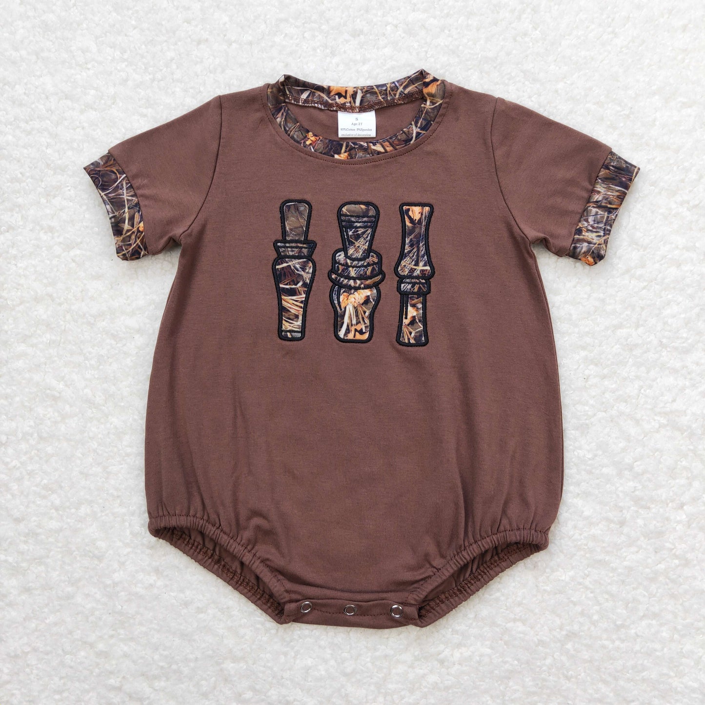 SR1402 baby boy clothes duck call embroidery camouflage rompers