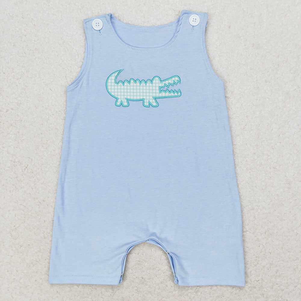 SR1625 baby boy clothes crocodile embroidery summer rompers