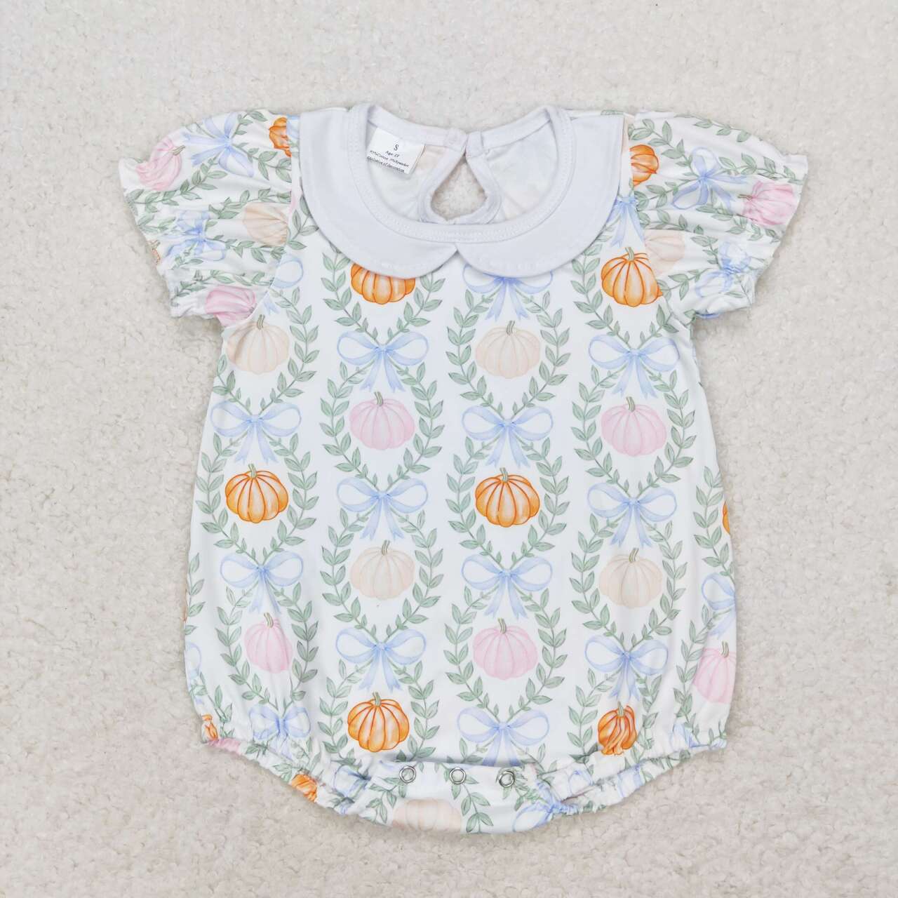 SR1827 baby girl clothes pumpkin bow toddler girl summer bubble