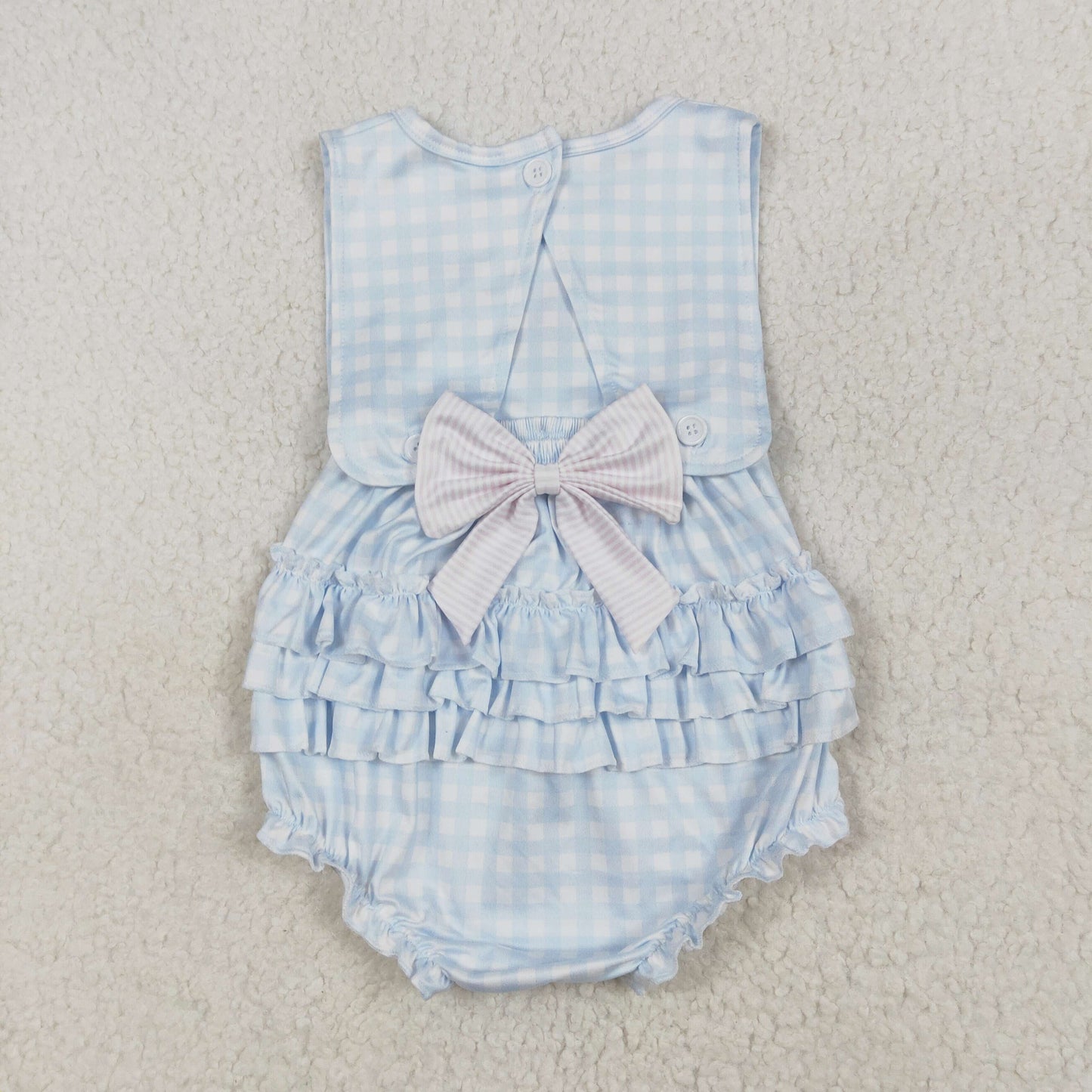 SR2203 baby girl clothes embroidery blue bows girl summer bubble