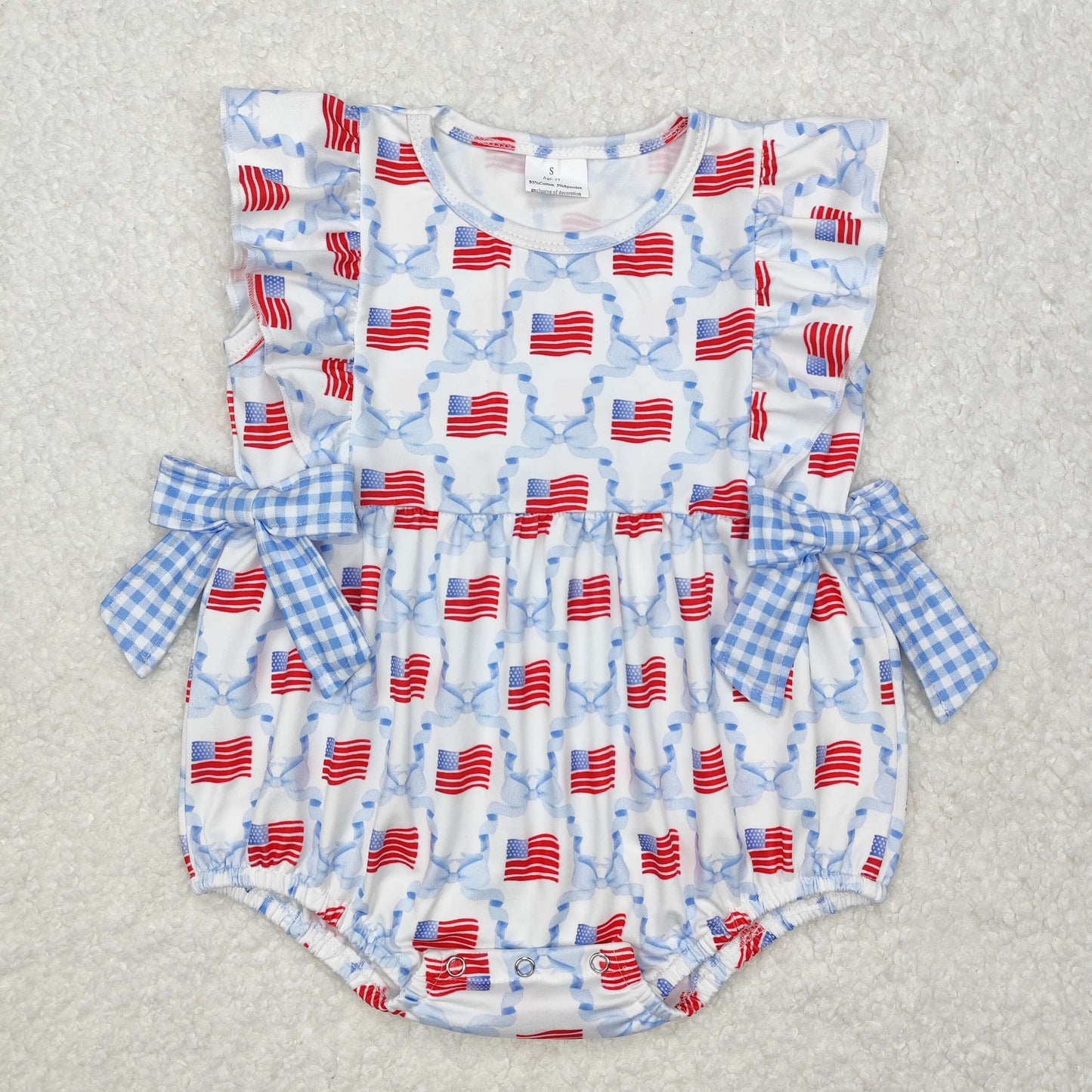 SR2353 baby girl clothes flag toddler girl 4th of July Patriotic summer bubble