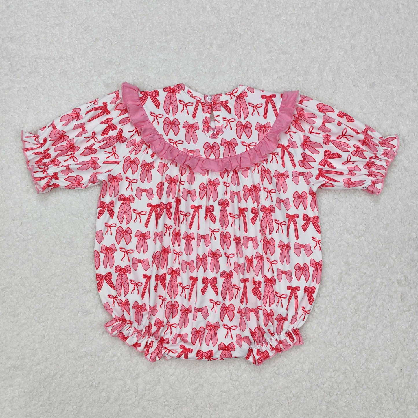 Sibling Baby Girls Smocked Mama's Bestie Camo Bows Ruffle Rompers