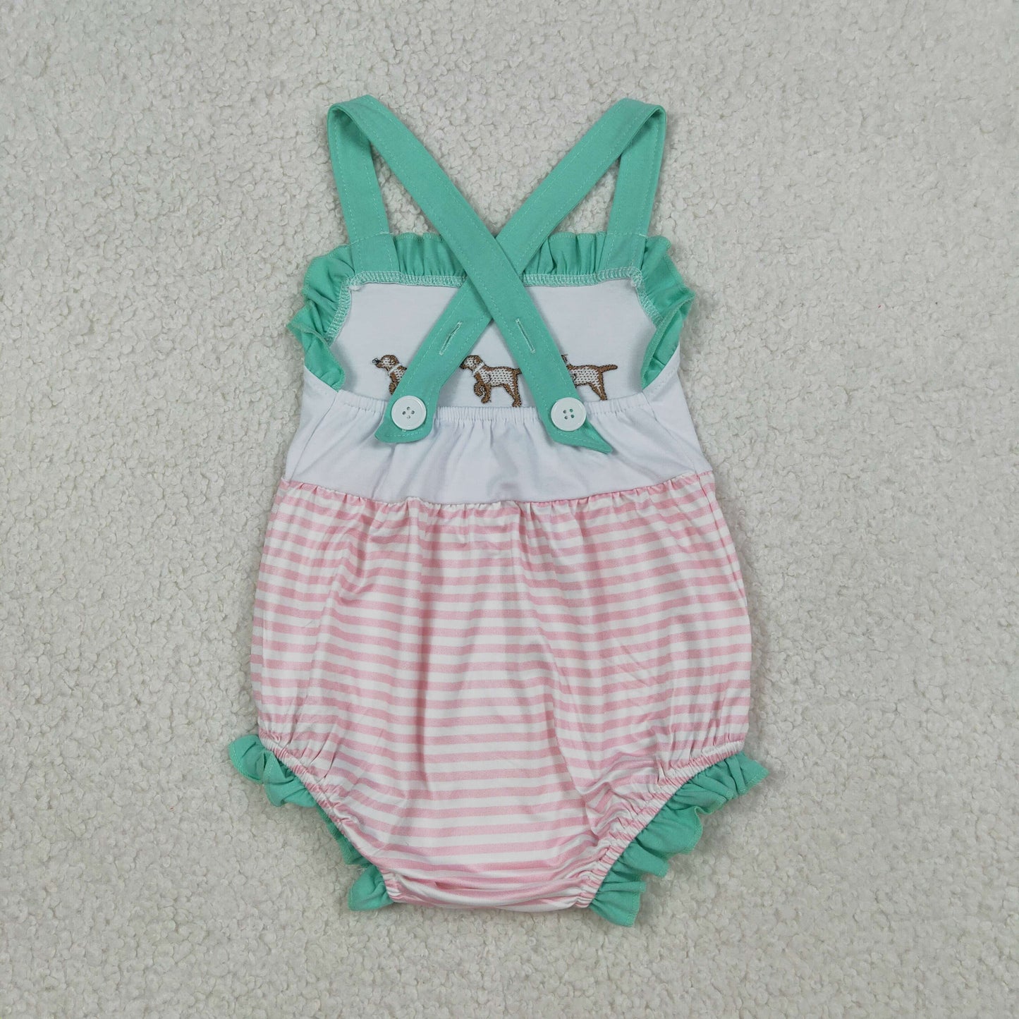 Sibling Baby Boys Girls Embroidery Dogs Shorts Clothes Set Rompers