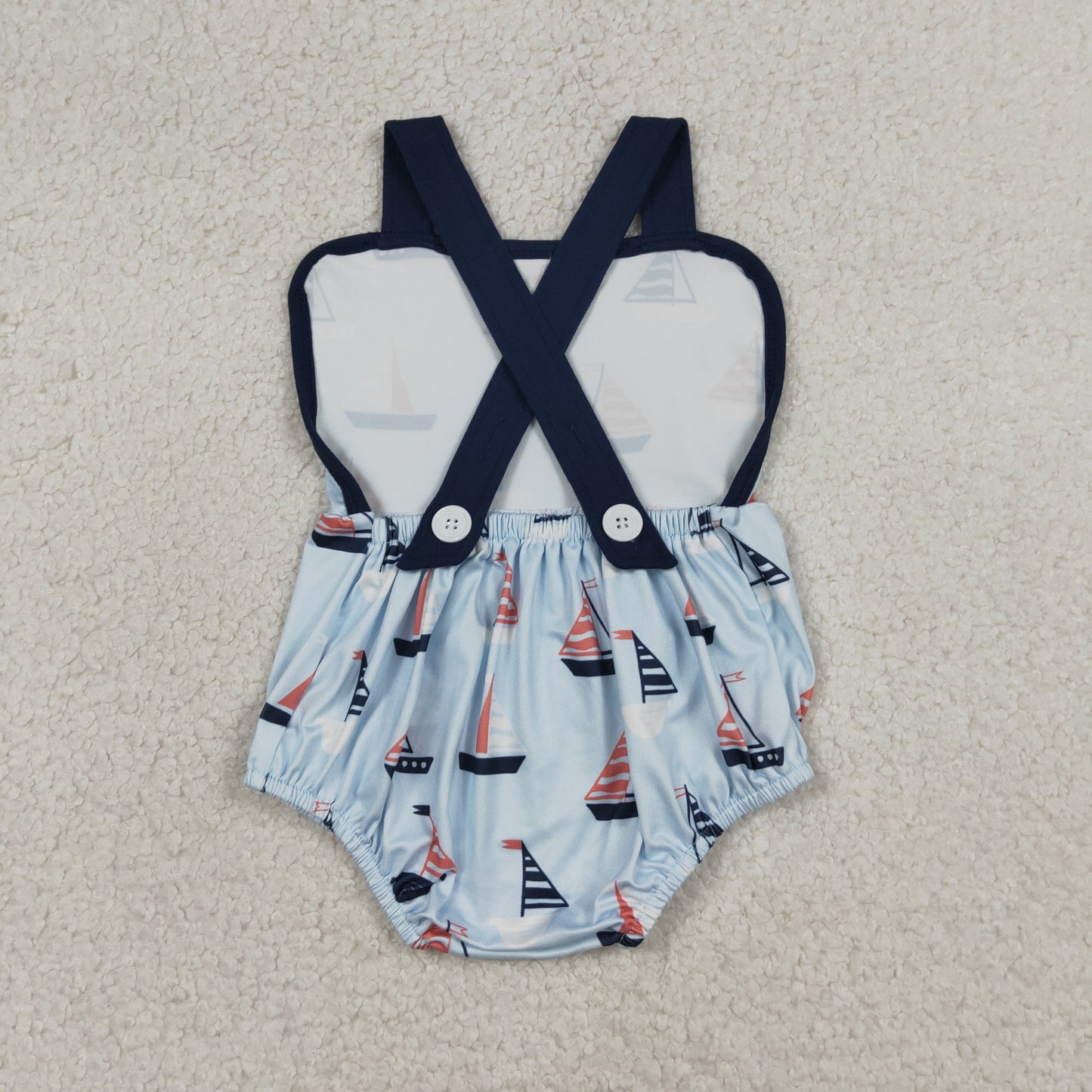 Sibling Baby Boys Boats Shirt Top Short Clothes Set Strap Rompers
