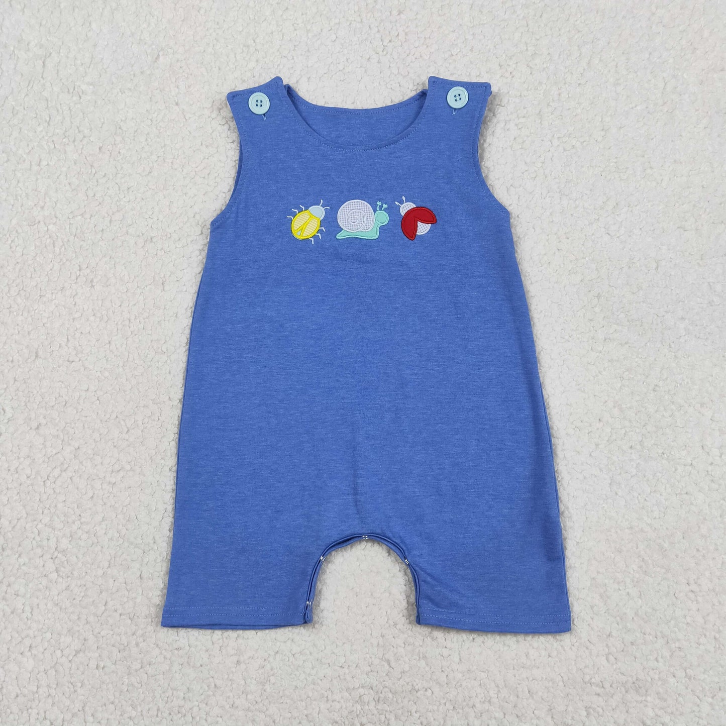 Sibling Baby Kids Embroidery Snails Ladybirds Top Shorts Clothes Set Ruffle Rompers