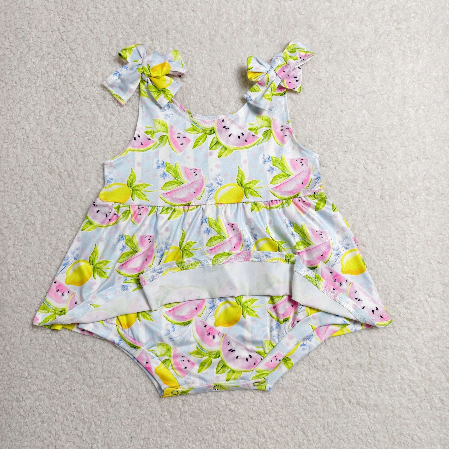 Sibling Baby Girls Strap Strawberry Lemons Tunic Bummies Rompers
