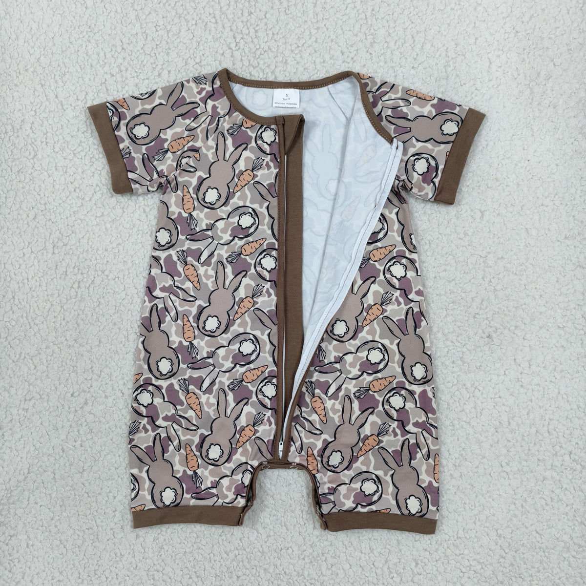 Sibling Baby Boys Camo Rabbits Easter Hoodies Top Shorts Clothes Set Zip Rompers