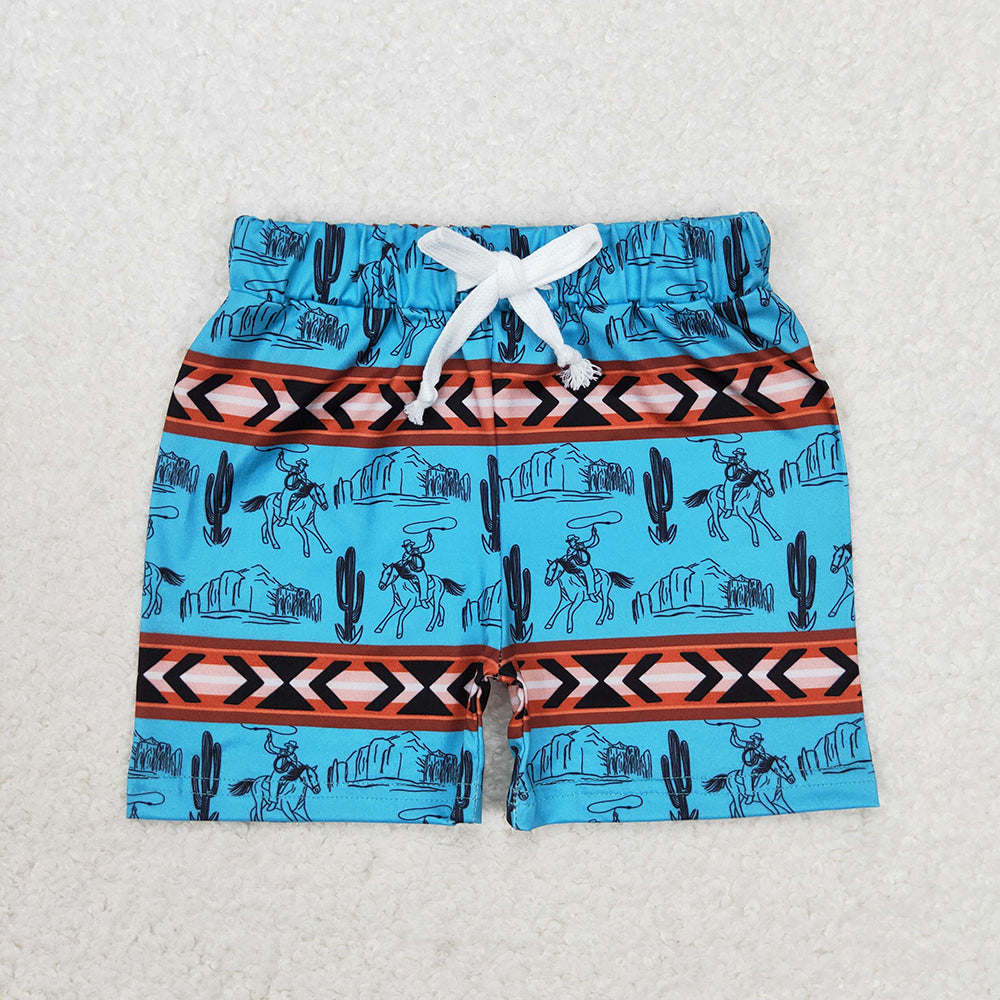 SS0207 baby boys rodeo cowboy summer shorts