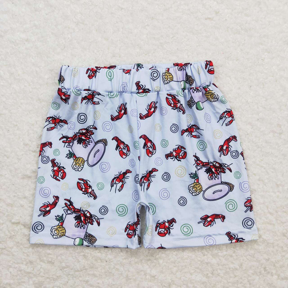 SS0220 baby boy 4th of July patriotic crawfish summer shorts