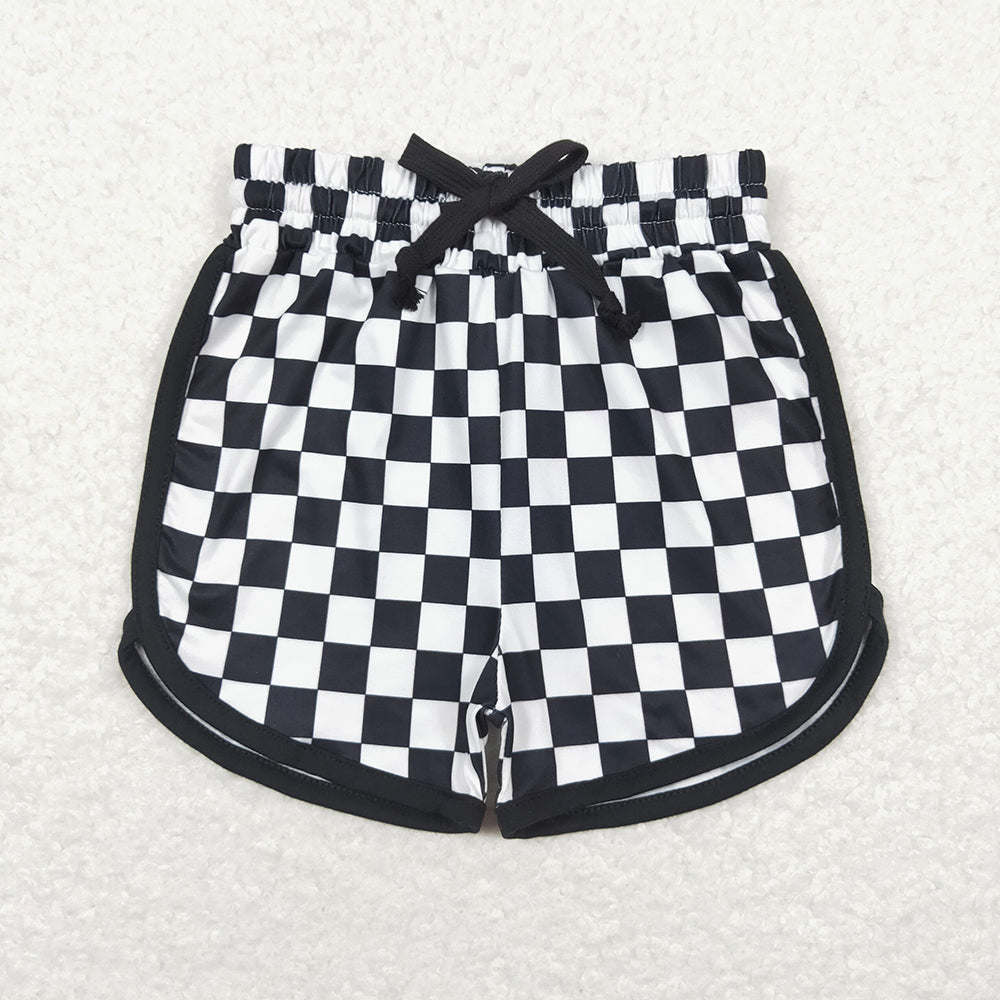 SS0279 adult clothes black checkered women summer shorts