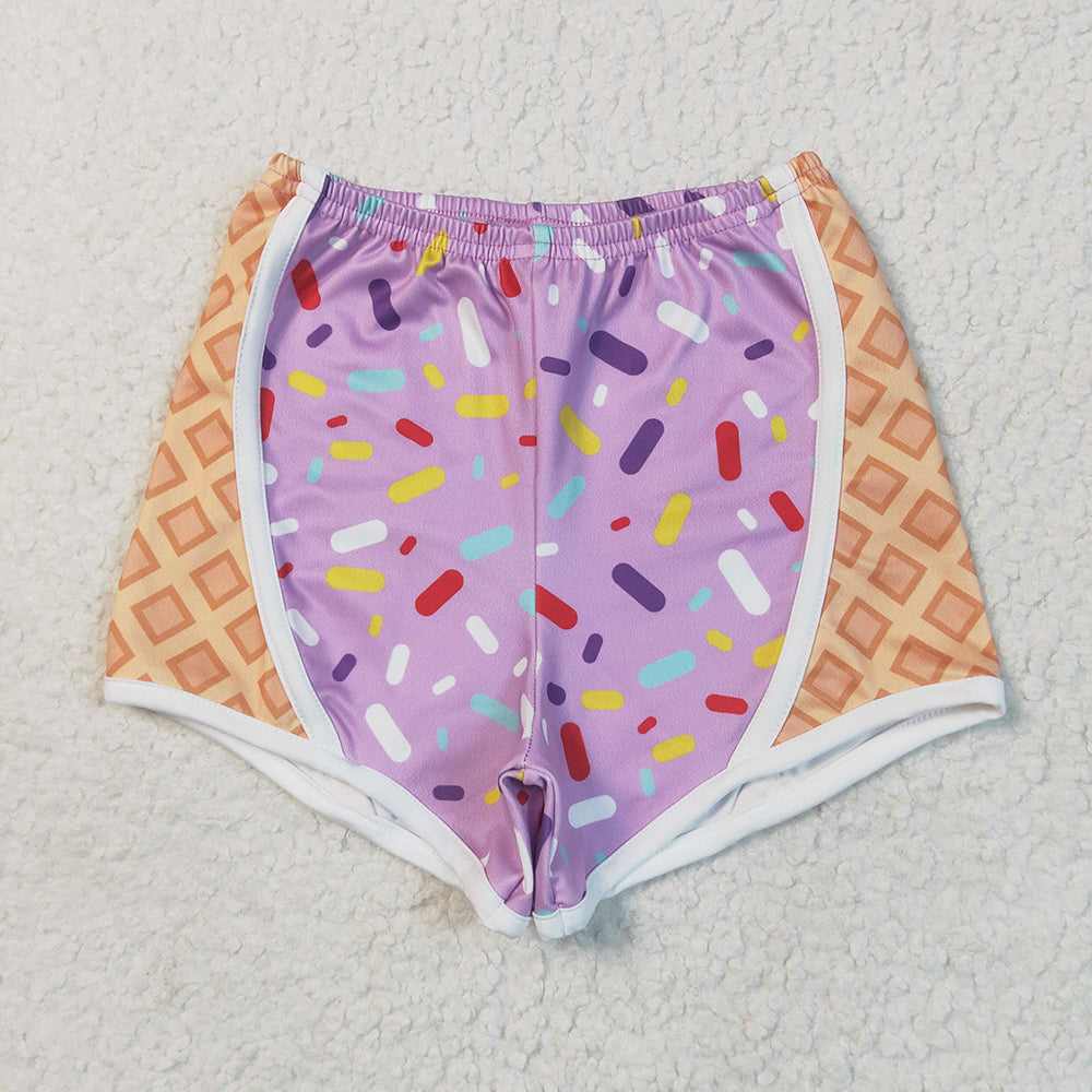 SS0572 Baby Girls Lavender Sprinkles Sports Shorts