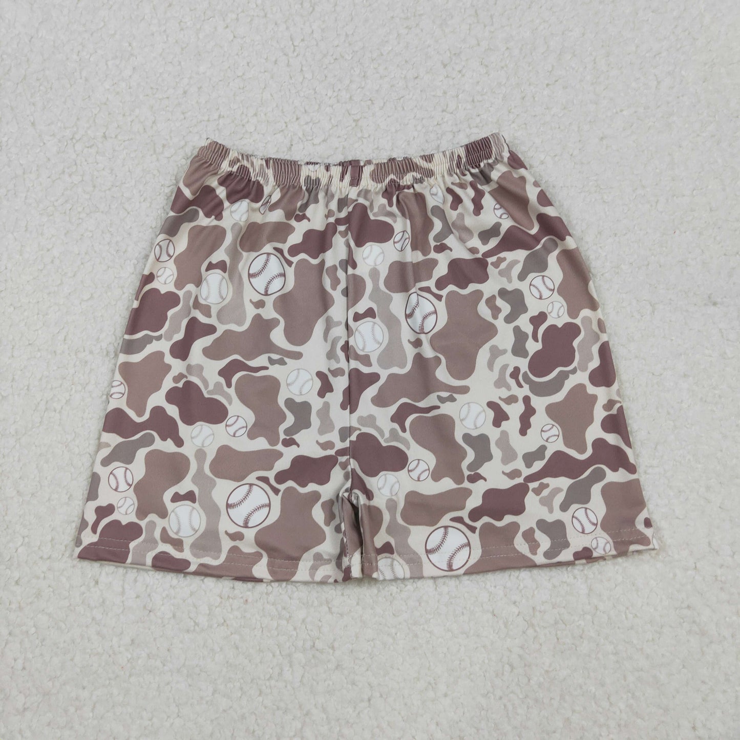 Sibling Baby Boys Khaki Camo Baseballs Pockets Team Legging Pants Shorts Bottom