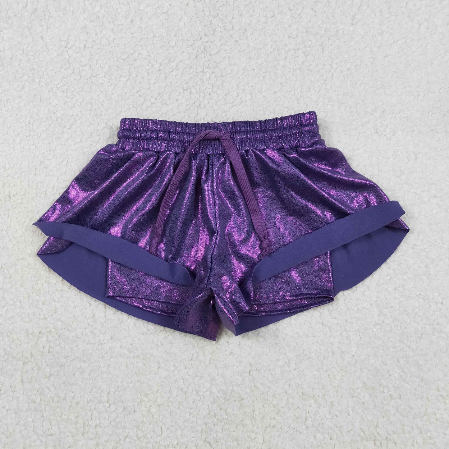 SS0686 Baby Girls Purple Ruffle Shorts Bottom