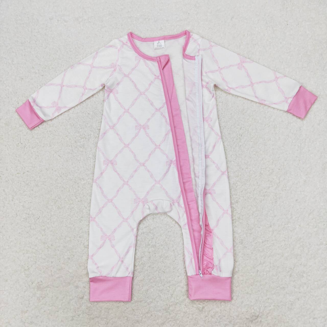 LR0921 baby girl clothes pink bow toddler girl winter romper