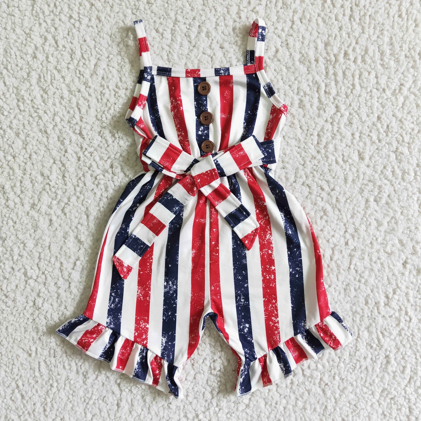 4th of July Girl Blue red stripe Jumpsuit
