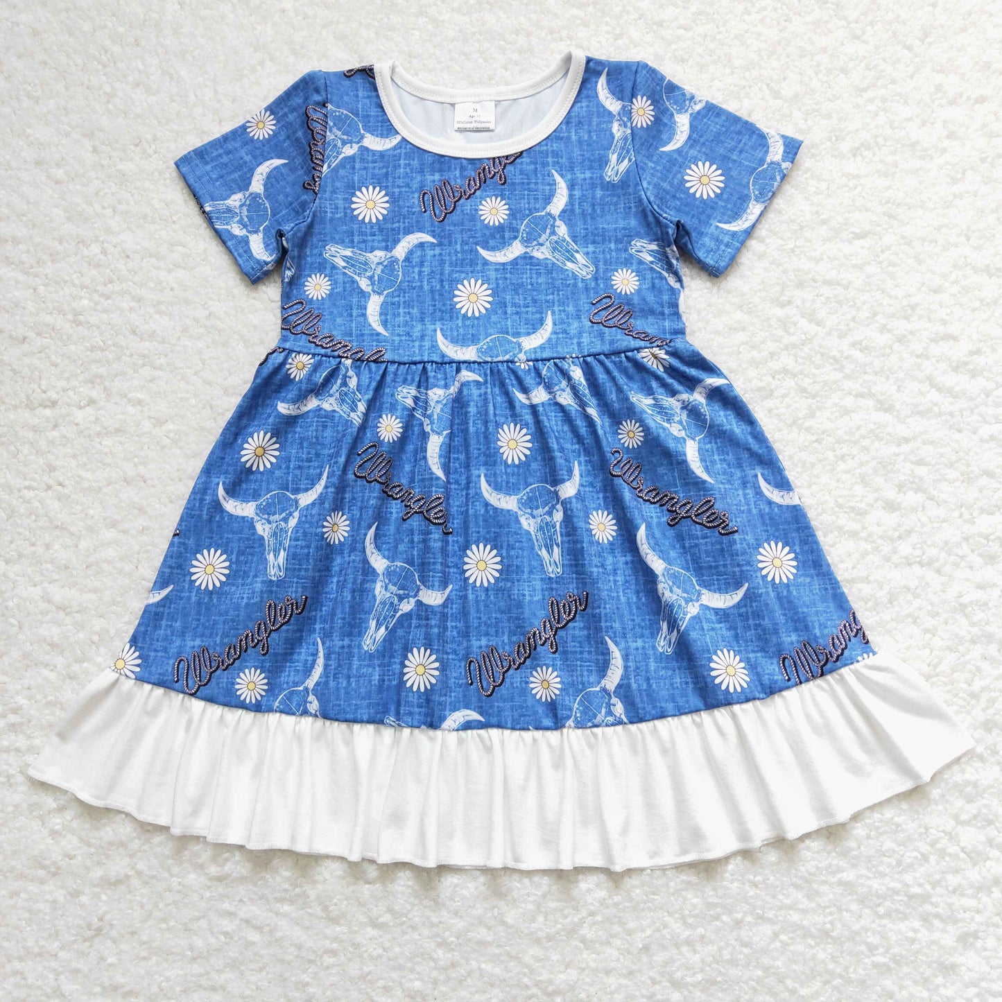 GSD0756 baby girl clothes bull head girl summer dress