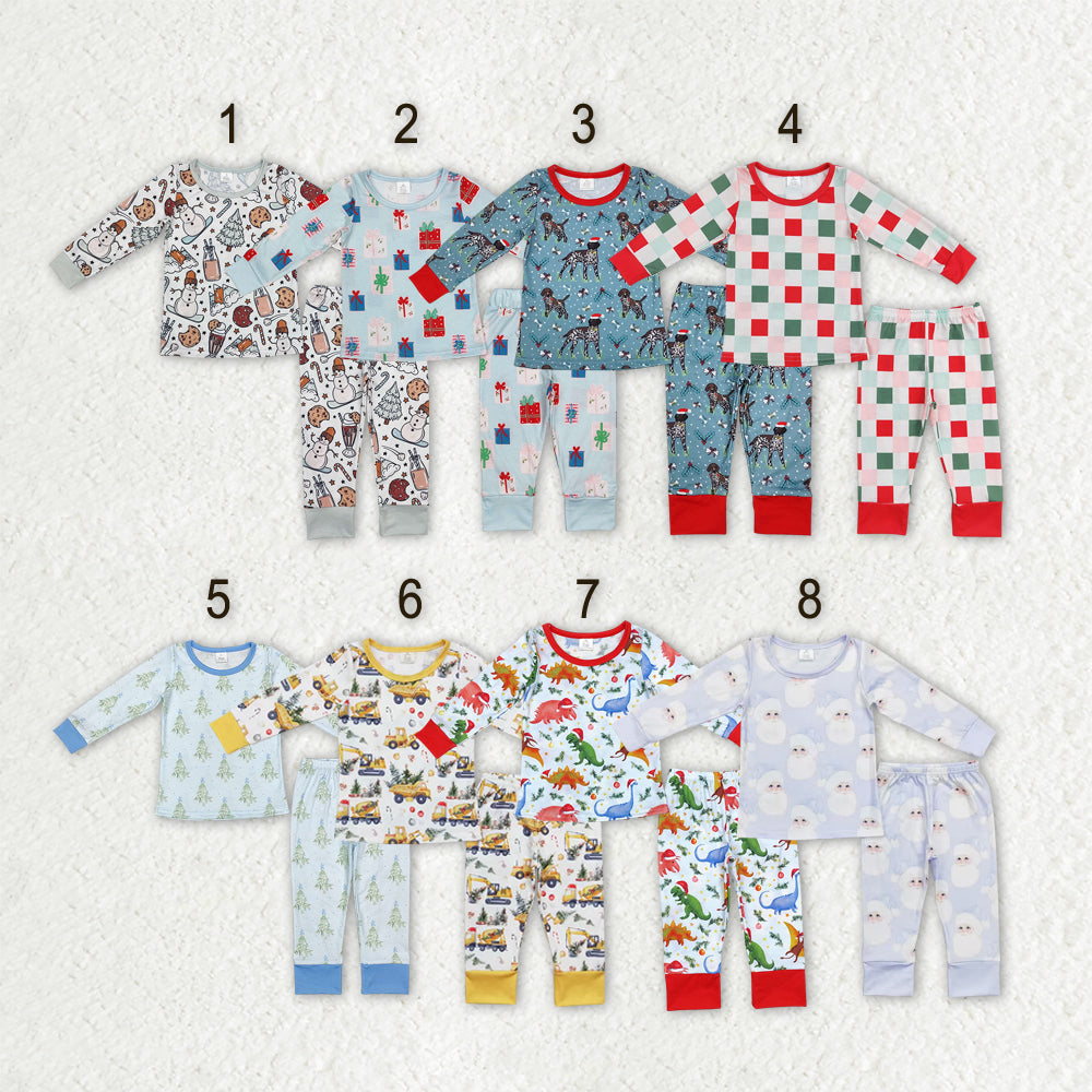 Sibling Baby Girls Santa Trees Gifts Top Pant Christmas Pajamas Clothes Sets
