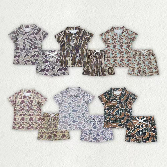 Sibling Baby Boys Southern Camo Button Polo Shirts Pockets Short Clothes Set