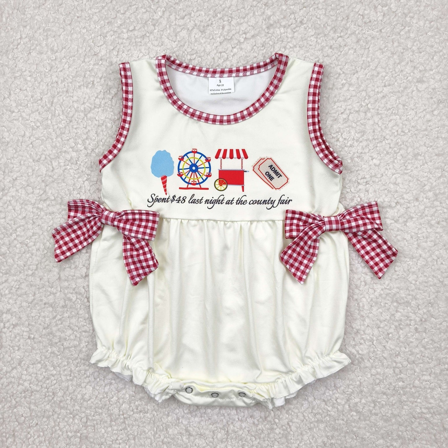 Sibling Baby Kids Ice Cream Store Top Red Plaid Pockets Shorts Sets Rompers