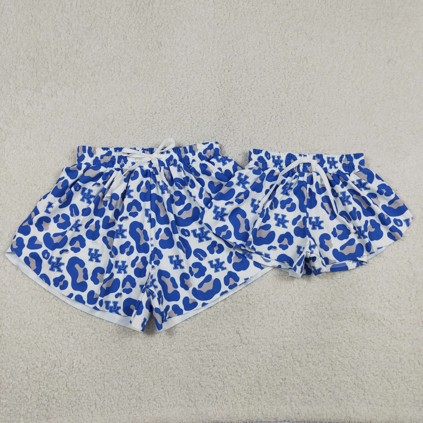 Mama and Me Girls Blue Leopard UK Team Yoga Active Butterfly Shorts Bottom