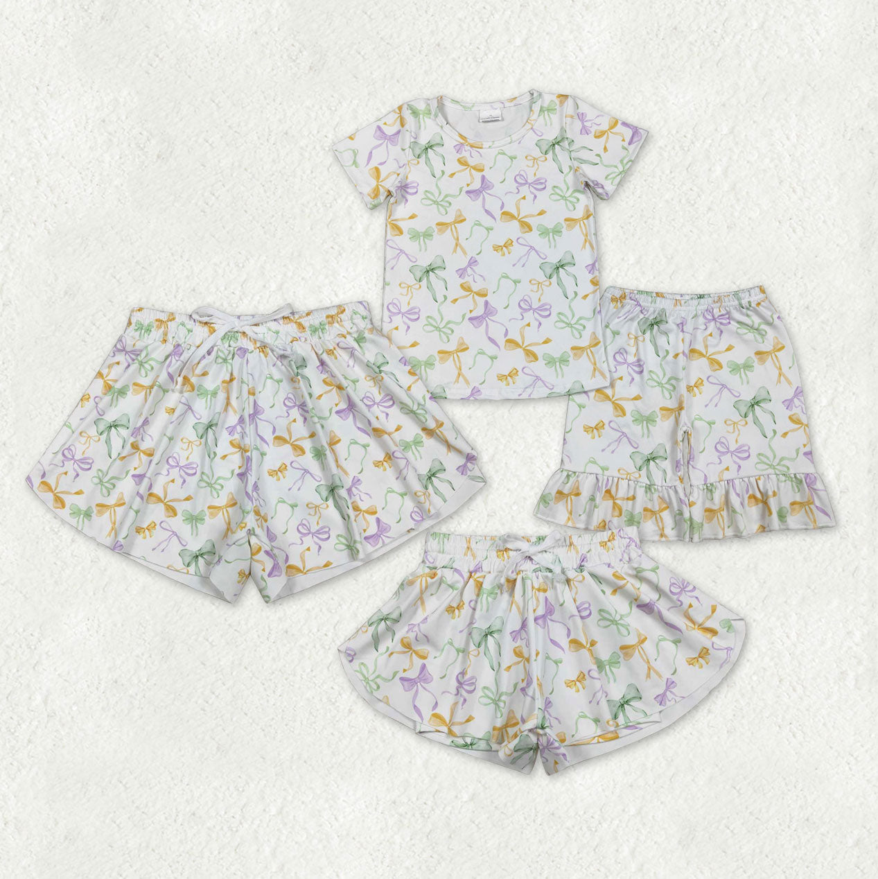 Mama and Me Mardigras Bows Yoga Active Shorts Bottoms