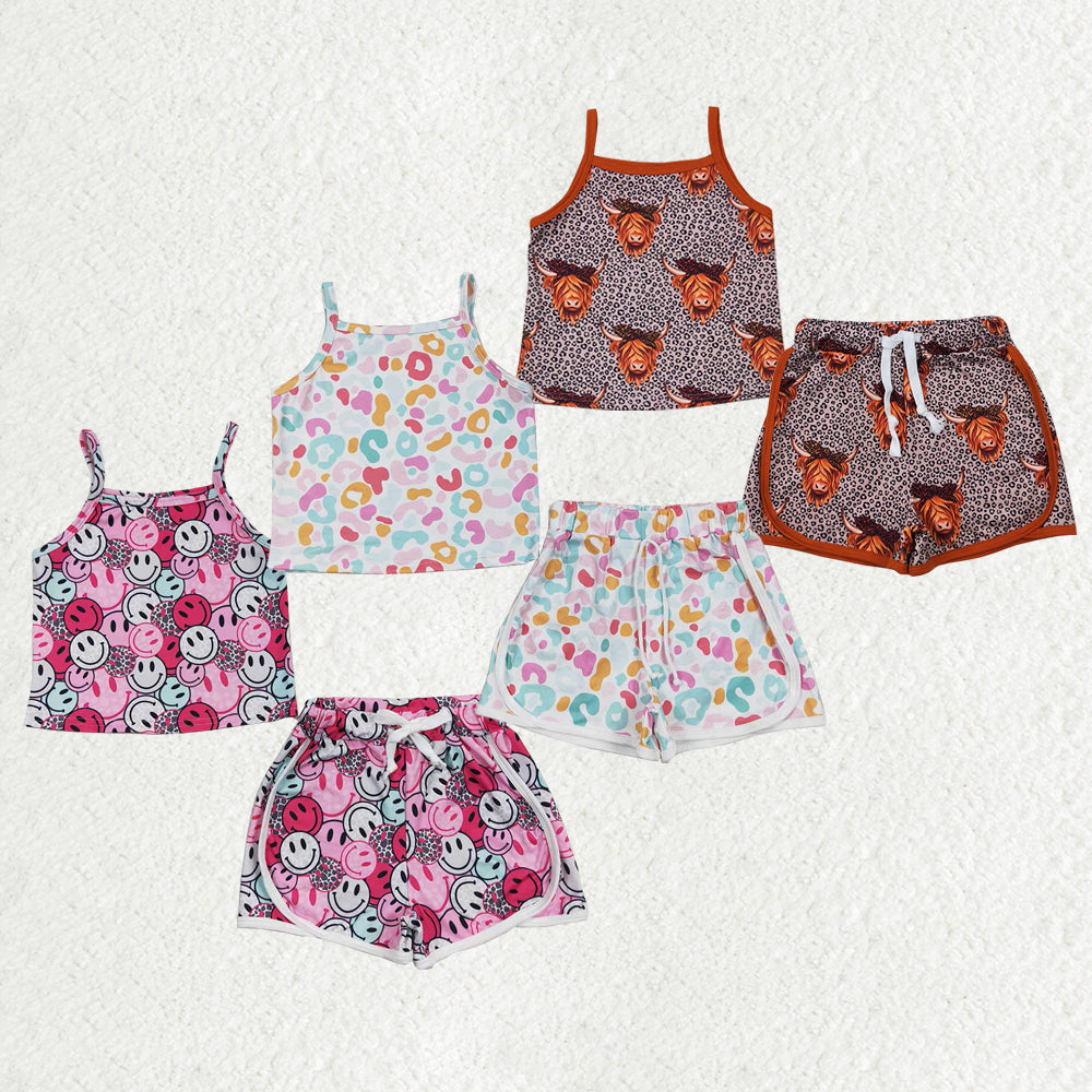 Sibling Baby Girls Summer Straps Shirts Shorts Clothes Sets