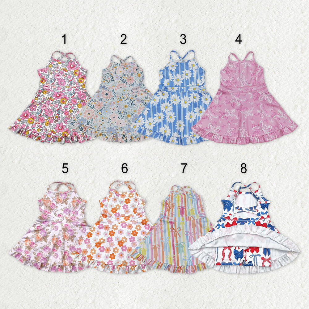Sibling Baby Girls Straps Sports Wear Yoga Athletic Knee Length Dresses