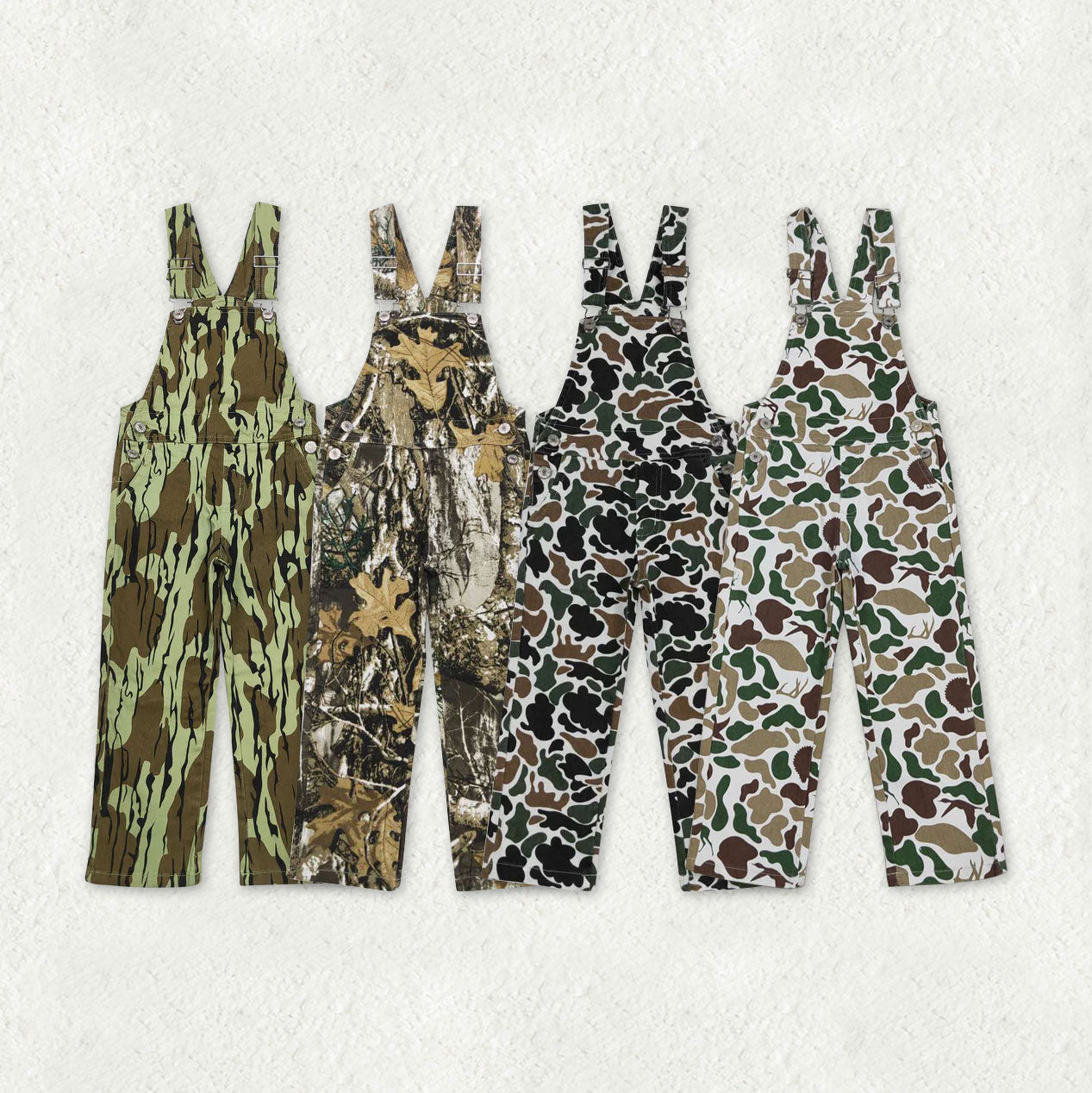Sibling Baby Boys Kids Fall Hunting Camo Denim Strap jumpsuits Overall