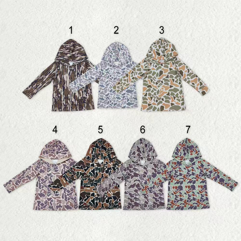 Sibling Baby Boys Western Camo Long Sleeves Hoodies Tops