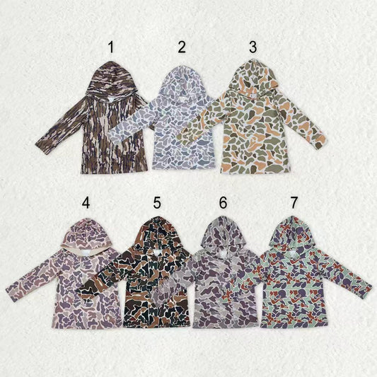 Sibling Baby Boys Western Camo Long Sleeves Hoodies Tops