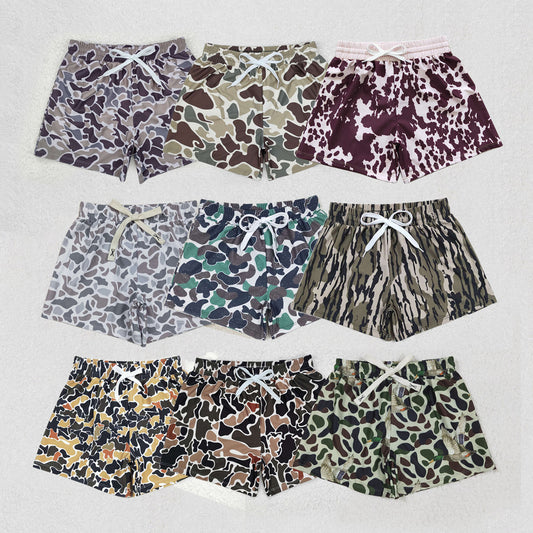 Sibling Baby Boys Western Camo Print Summer Trunks Swimsuits Swimwear