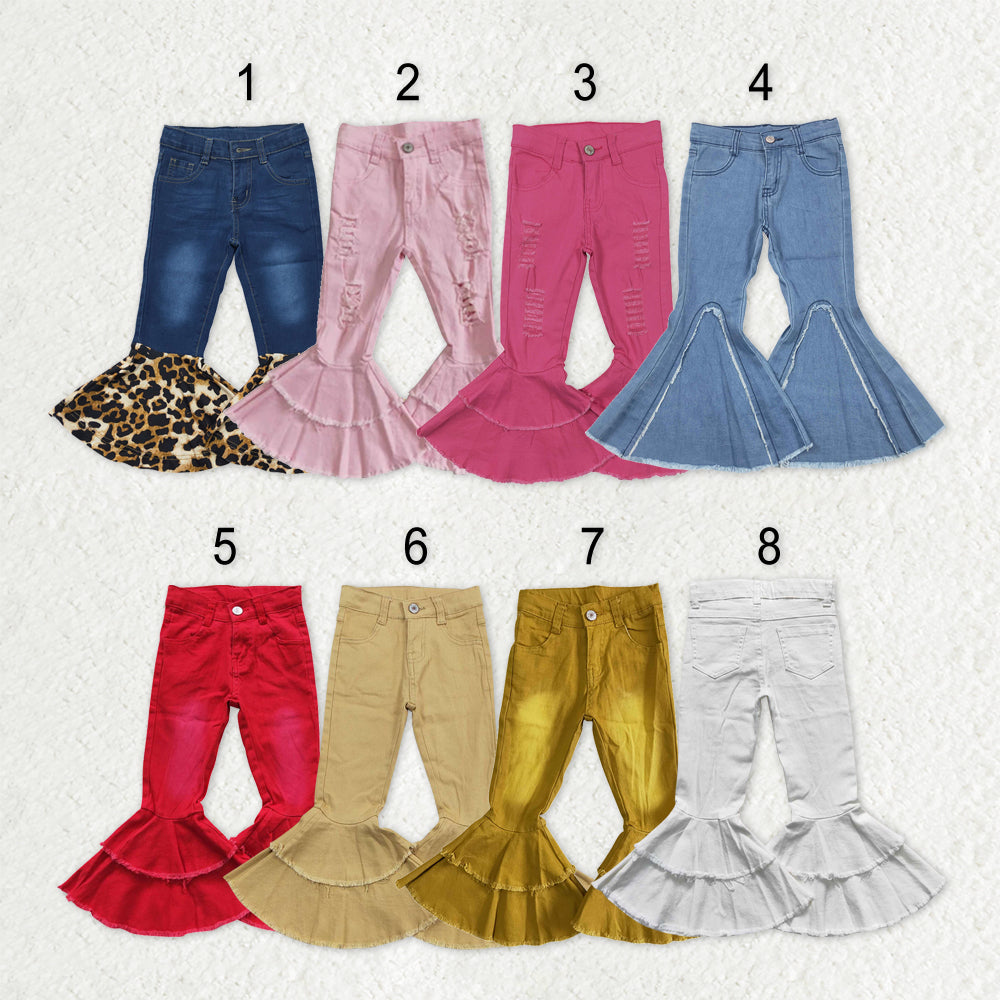 Sibling Baby Girls Bell Bottom Denim Pants Jeans