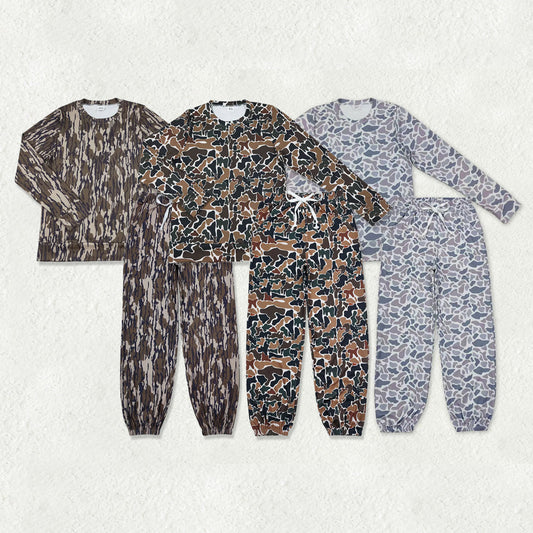 Sibling Adult Women Southern Camo Shirts Pockets Joggers Yoga Active Clothes Sets