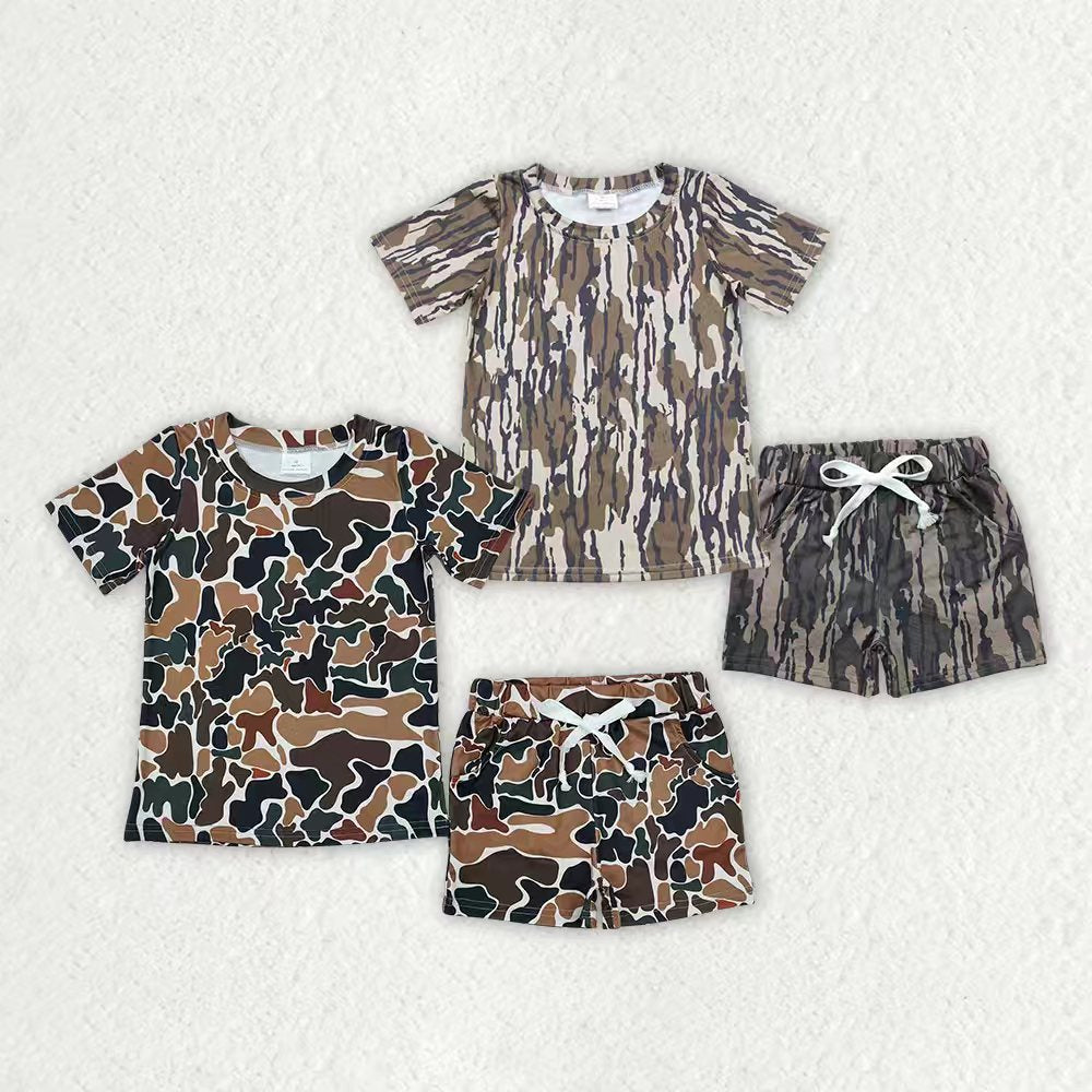 Sibling Baby Boys Southern Camo Top Pockets Shorts Clothes Sets