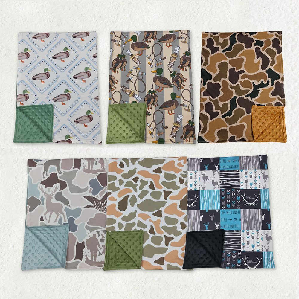 Sibling Baby Kids Camo Ducks Hunting Bows Blankets